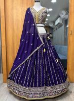 Silk Royal Blue Wedding Wear Embroidery Work Lehenga Choli